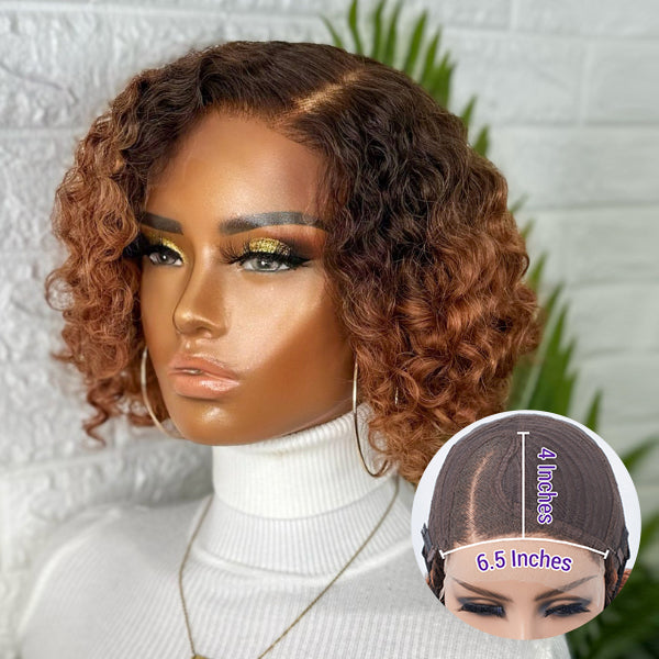 uolova wigs Trendy Mix Brown Curly Glueless Undetectable Invisible